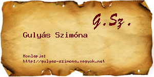 Gulyás Szimóna névjegykártya